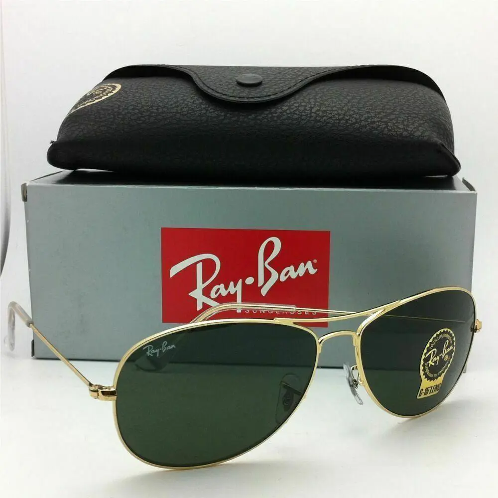 Ray-ban Sunglasses RB 3362 Cockpit 001 59-14 Gold Frames w/G15 Green Lenses