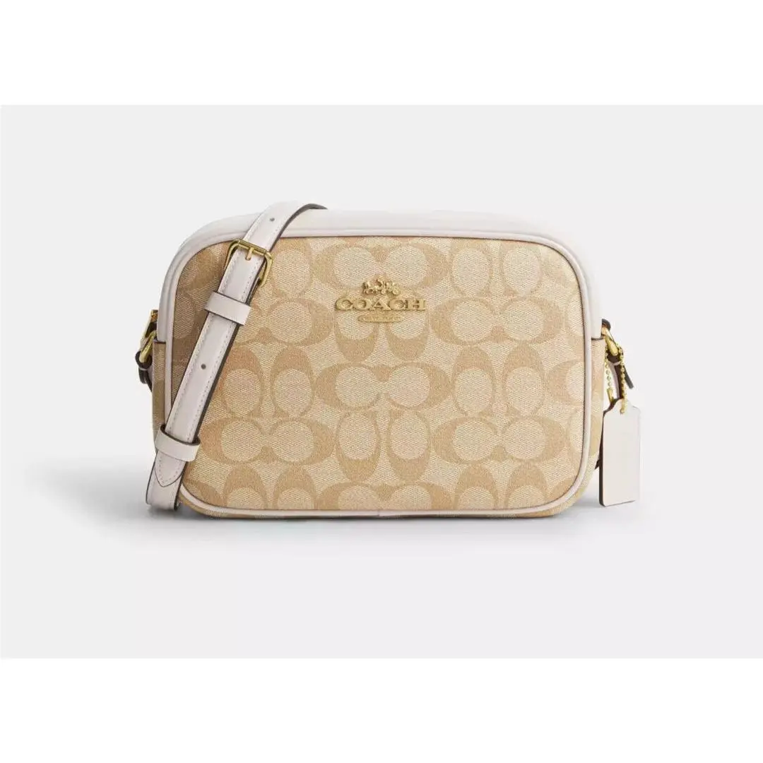 Coach LT Khaki/chalk Jamie Signature Coated Canvas Leather Camera Bag CR135