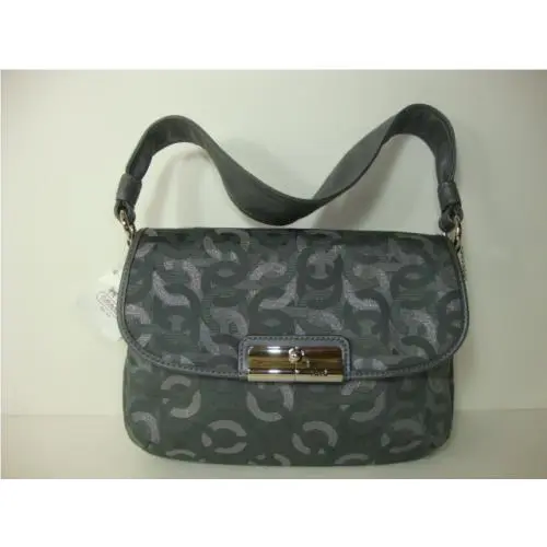 Coach Kristin Optic Lurex Bag Gray Gunmetal Chain Link 46370
