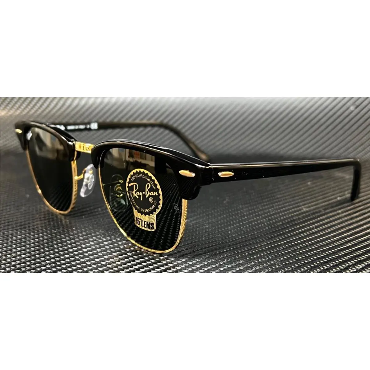 Ray Ban RB3016 W0365 Black on Arista Square 55 mm Unisex Sunglasses