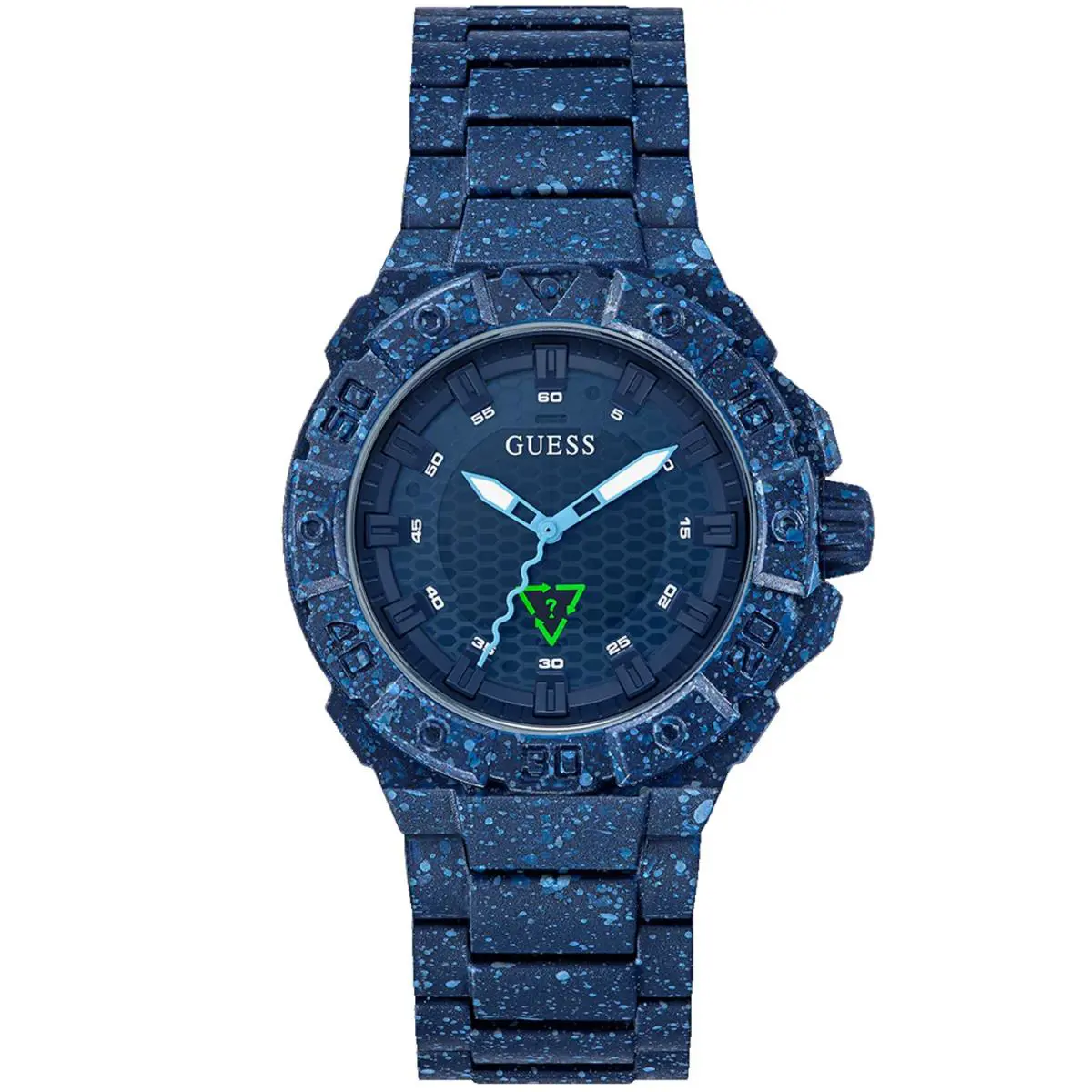 Guess Men`s Notide Ocean Plastic Navy Blue Dial Watch - GW0507G1
