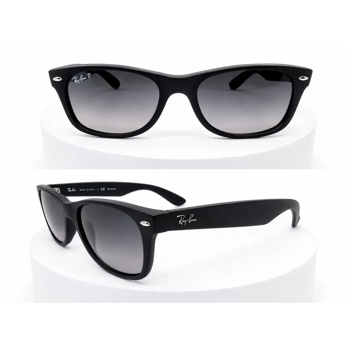 Ray-ban RB2132 Sunglasses Color 601S78 Matte Black Polarized Lens Size 62 - Frame: Matte Black, Lens: Blue Gradient Polarized