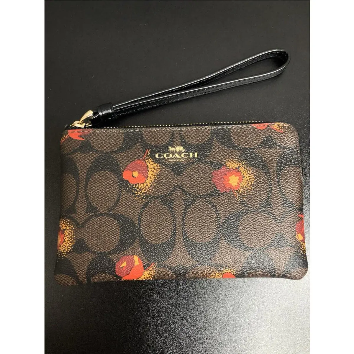 Coach Long Zip Around Wallet In Signature Canvas with Poppy Floral Print
