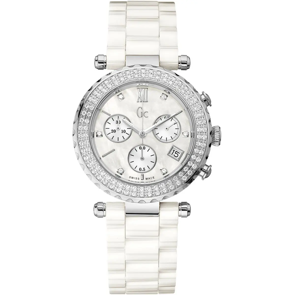 Guess Collection A22101M1 Ladies Diamonds On Bezel Sapphire Screw Crown 100m WR