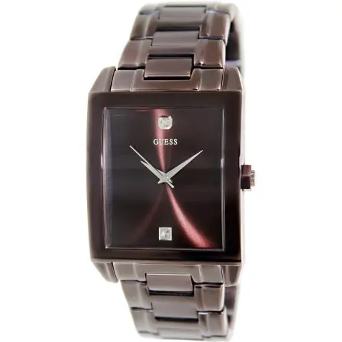 New-guess Brown Espresso Tone S/steel 41 MM Diamond Bracelet Men WATCH-U0102G1