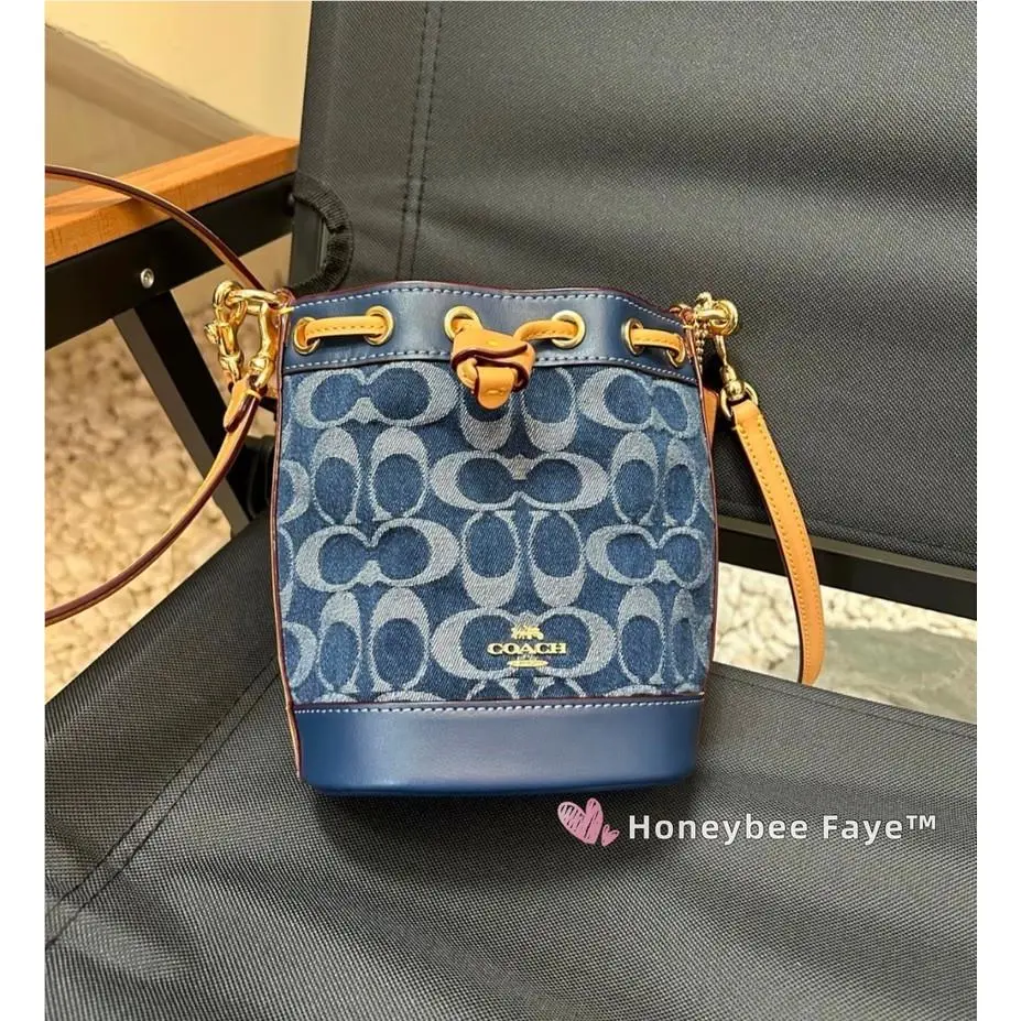 Coach Mini Bucket Bag In Signature Denim CY740