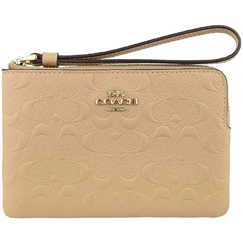 Coach Women`s 67555 Leather Wristlet Taupe
