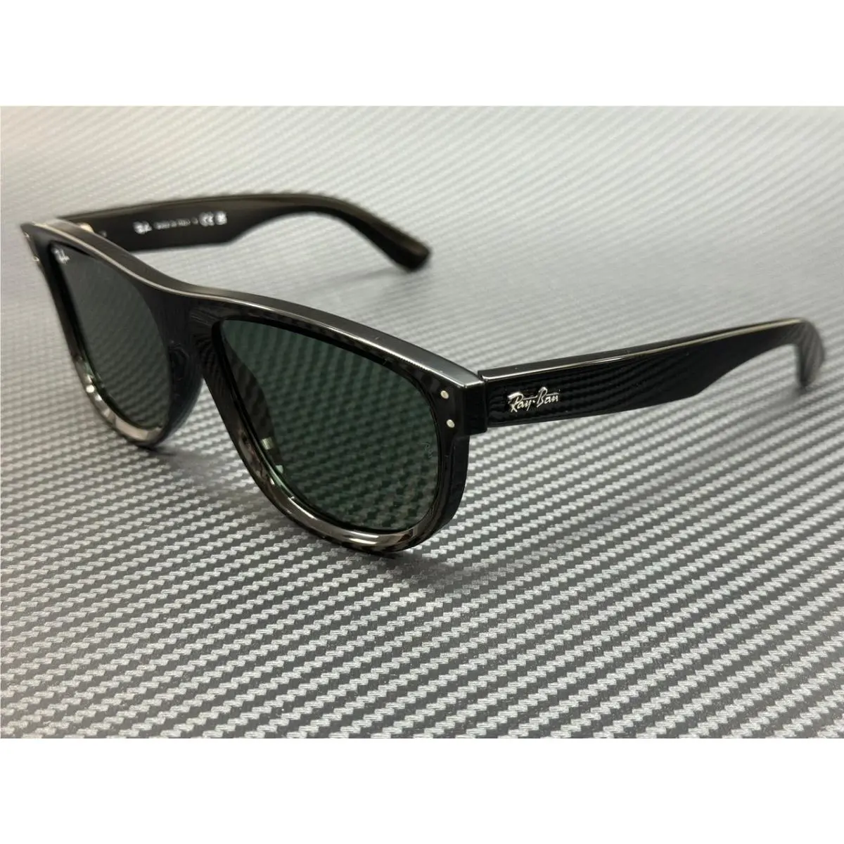 Ray Ban RBR0501S 6677VR Black Dark Green Unisex 56 mm Sunglasses