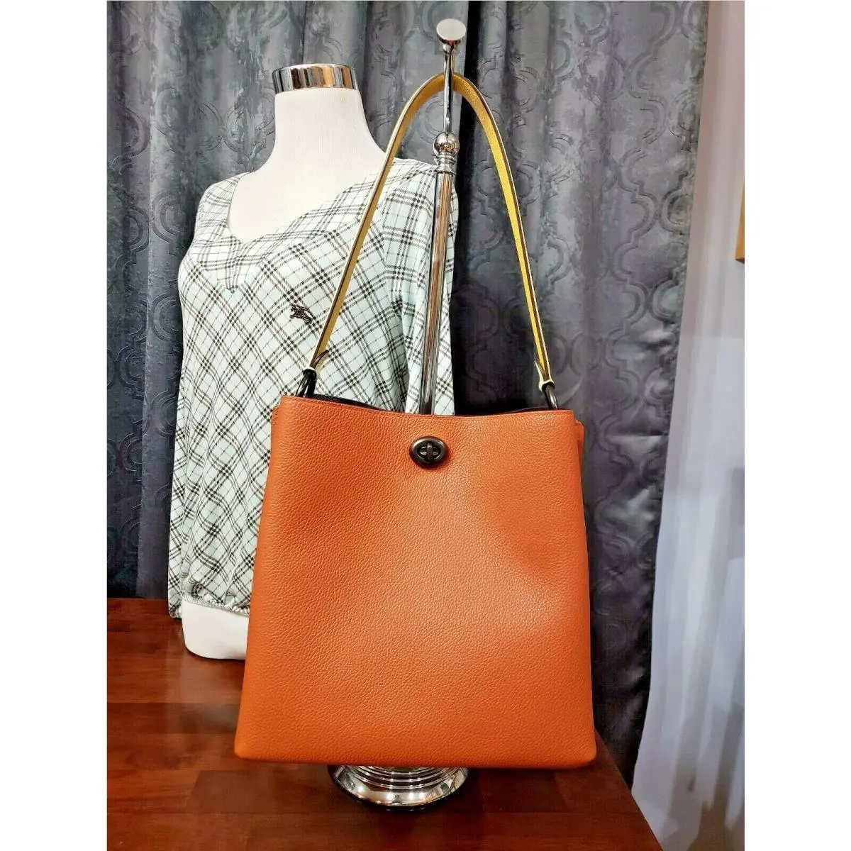 Polished Pebble Leather Charlie Bucket Crossbody Bag 375.00 by Coach