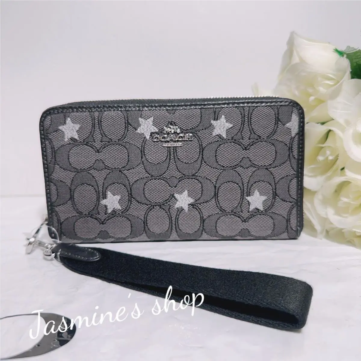 Coach Dempsey Large Phone Wallet IN Signature with Star Embroidery CP414