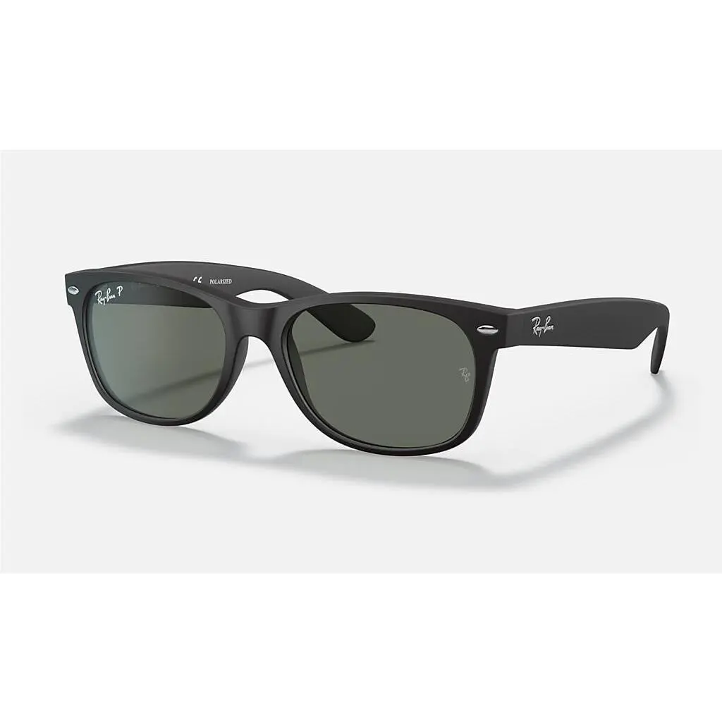 Ray-ban New Wayfarer Classic Wayfarer Classic Matte Rubber Black Polarized 52 mm Sunglasses