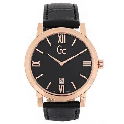 GC Guess Collection Black Dial Croc Leather+rose Gold Men`s Watch X60005G2S