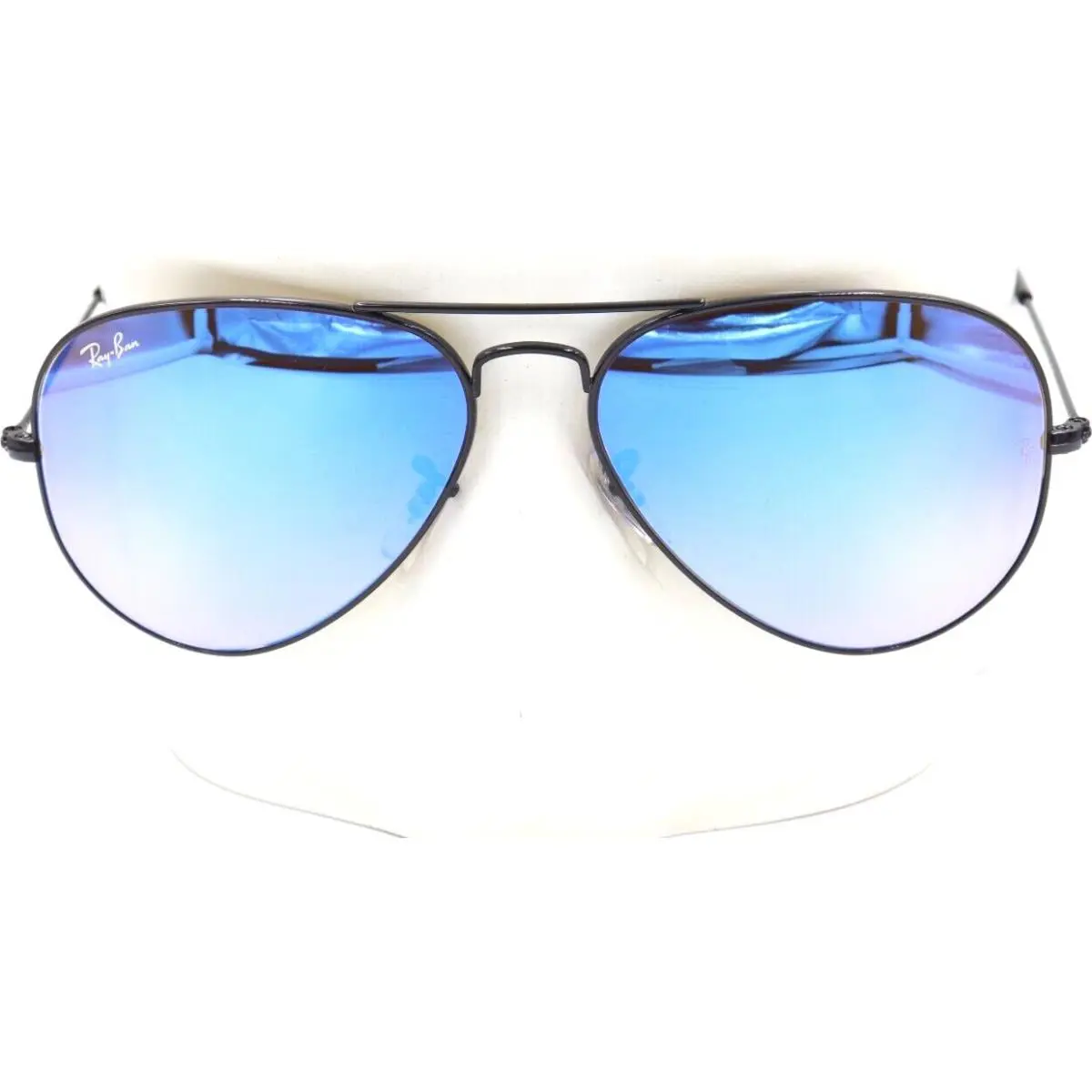 Ray-ban Aviator Black Metal Brown Mirror Blue Sunglasses RB3025 002/40 62