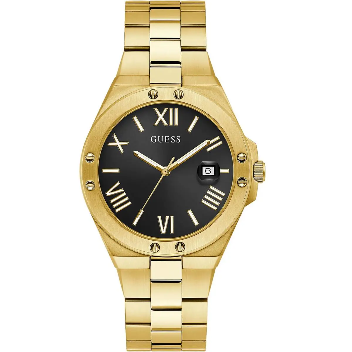 Guess GW0276G2 Men`s Dress Elegant Gold Tone Black Dial WR