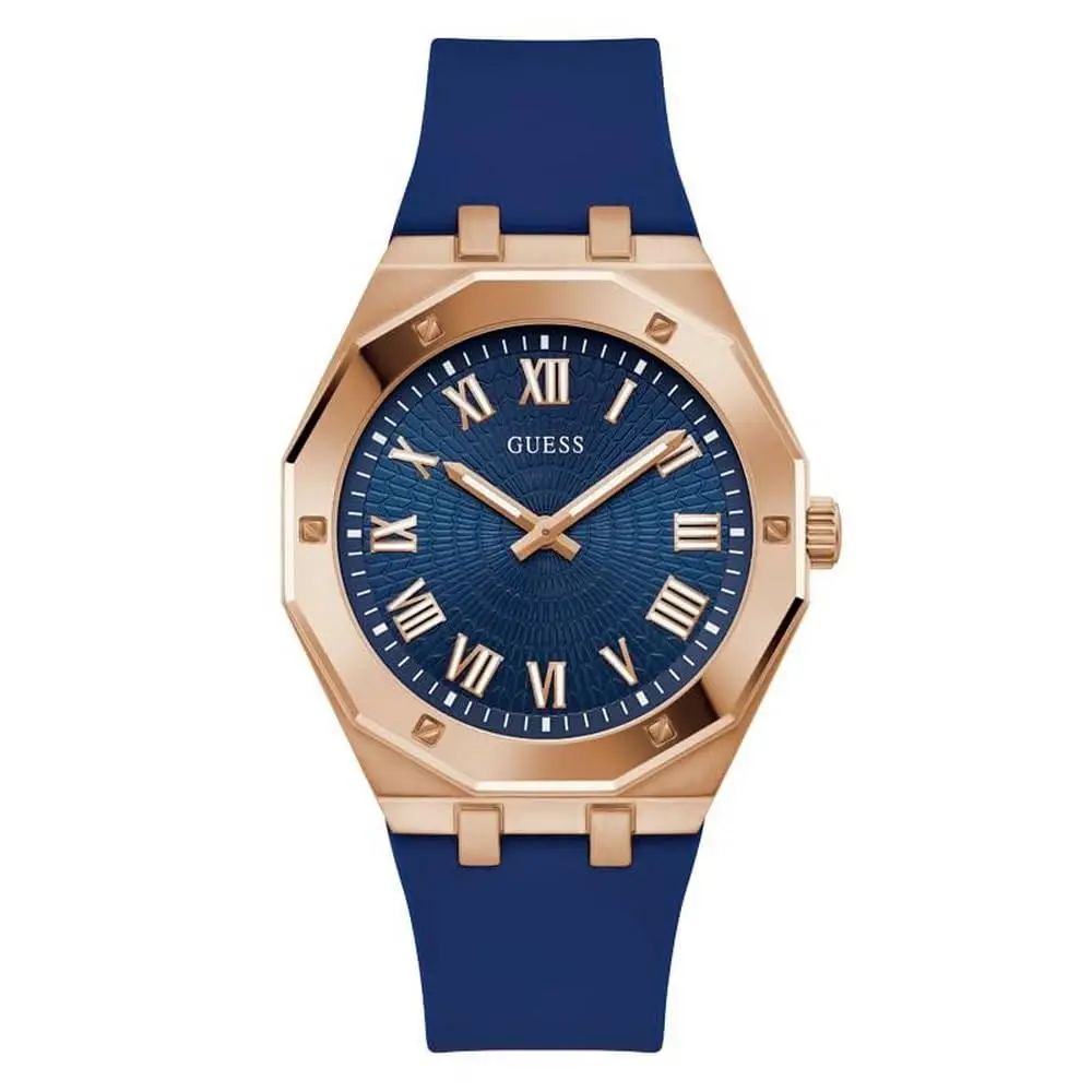 Men`s Blue Rose Gold Tone Quartz Watch - GW0663G3 by Guess