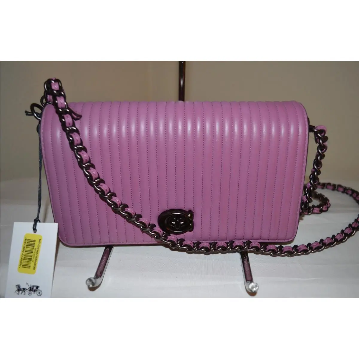 Coach 22729 Quilted 1941 Dinky Crossbody Bag Leather Primrose Pink