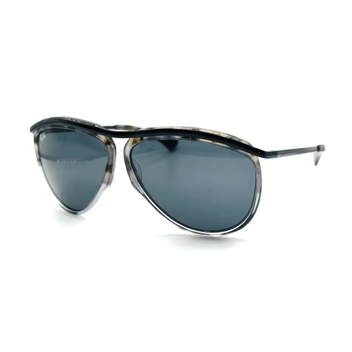 Ray Ban RB 2219 Olympian Aviator 1286/R5 Polished Grey Havana/blue Sung 59mm - Frame: Polished Grey Havana, Lens: Blue