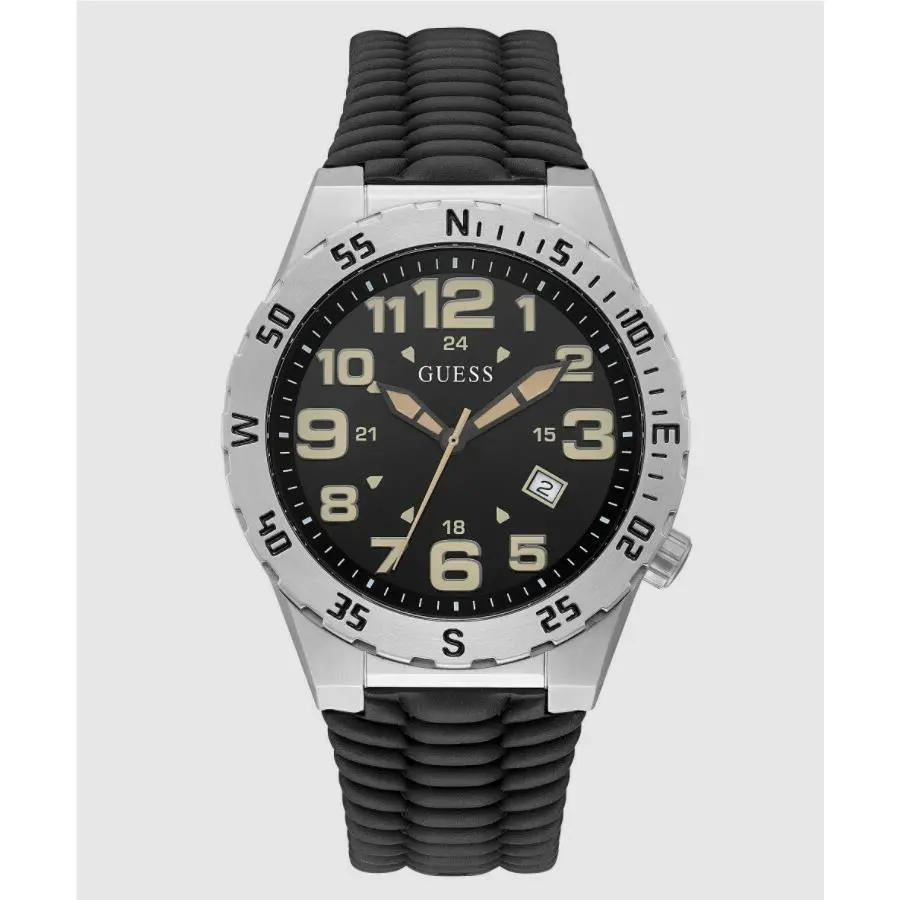 Guess Silver-tone and Black Multifunction Watch GW0322G1