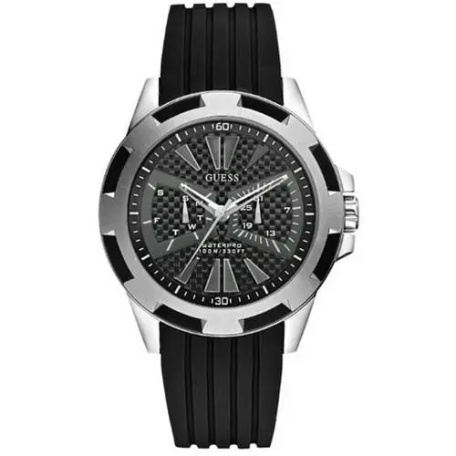 Guess Black Silicone Day Date Waterpro WATCH-U90009G1