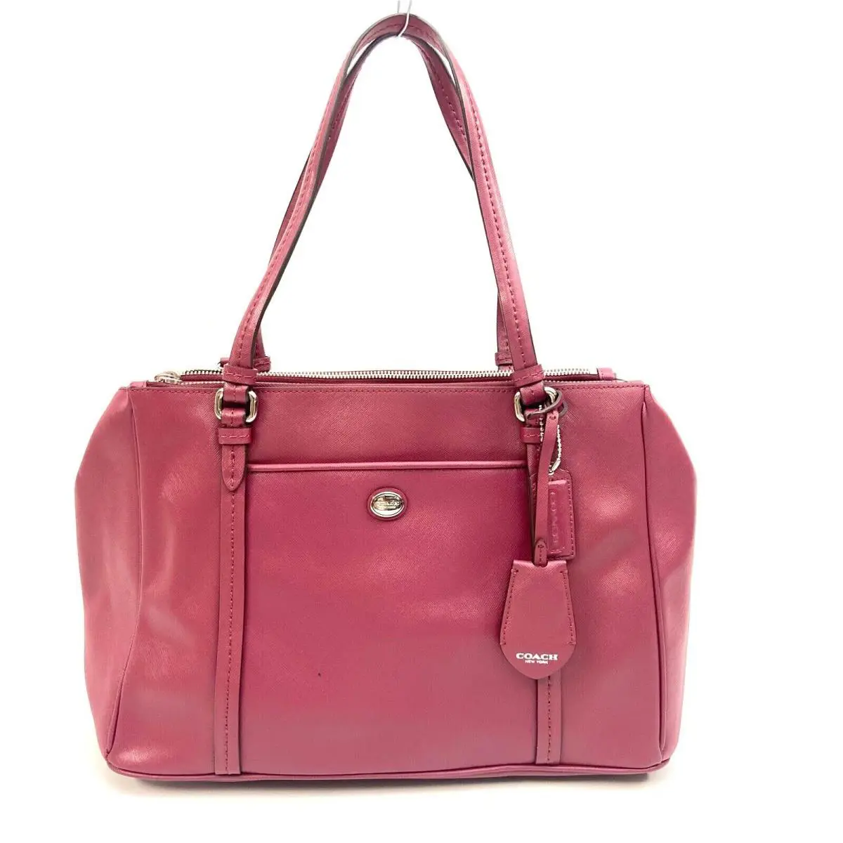 Coach Peyton Leather Jordan Double Zip Carryall F25669 Merlot - Exterior: Merlot, Hardware: Silver
