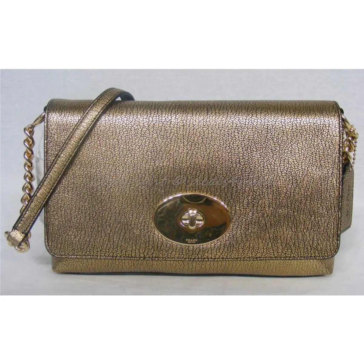 Coach Crosstown Crossbody In Polished Pebble Leather in Dull Gold 36335