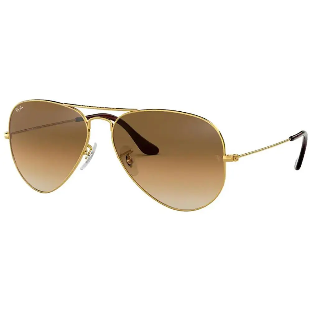 Ray-ban Aviator Men`s Sunglasses Large Metal Arista Clear Gradient Brown Crystal - Frame: Gold, Lens: Brown