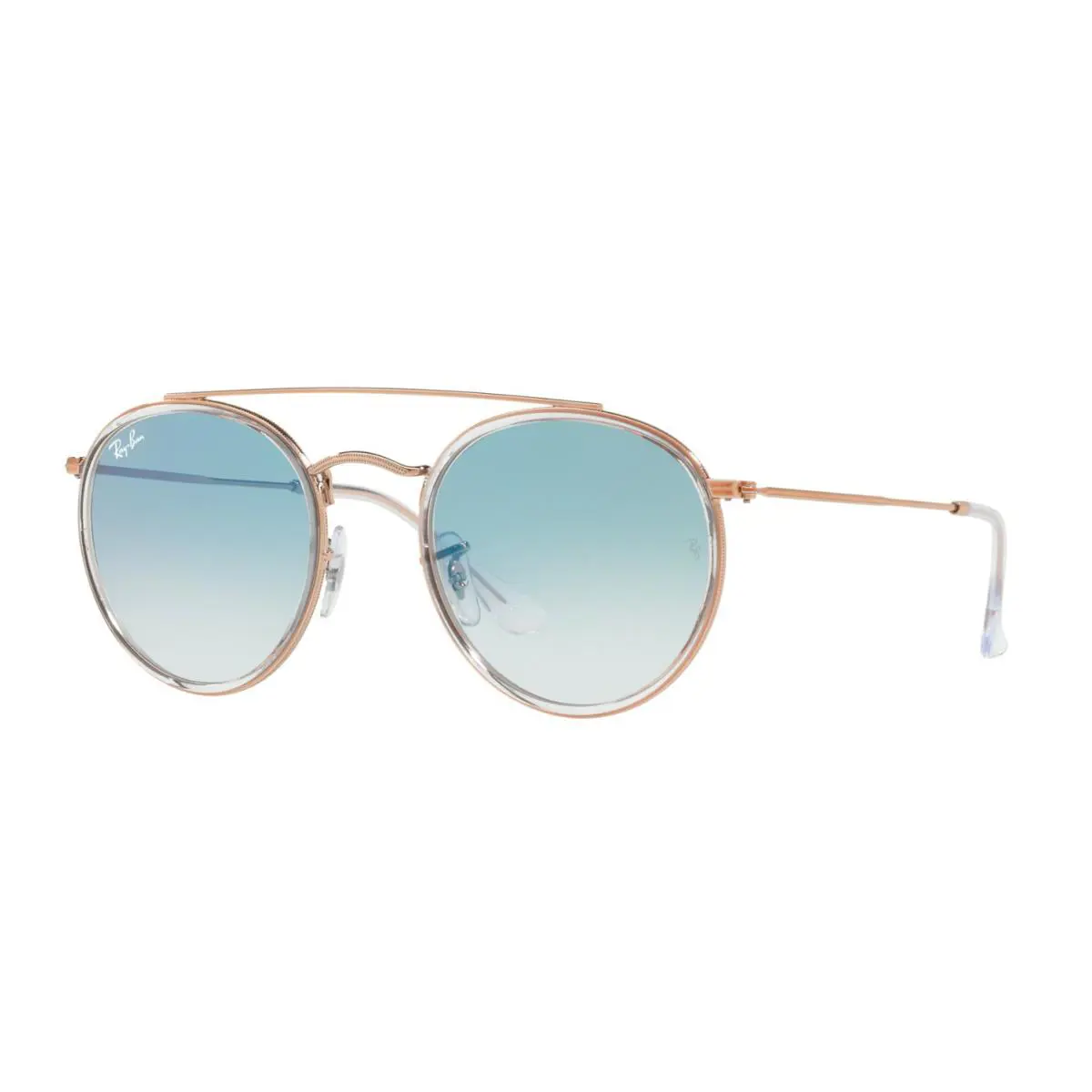 Ray-ban Double Bridge RB 3647N Rose Gold/blue Shaded 9068/3F Sunglasses