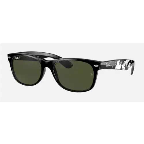 Ray Ban RB2132 Wayfarer Mickey S20 Disney Sunglasses Black / Green Polarized