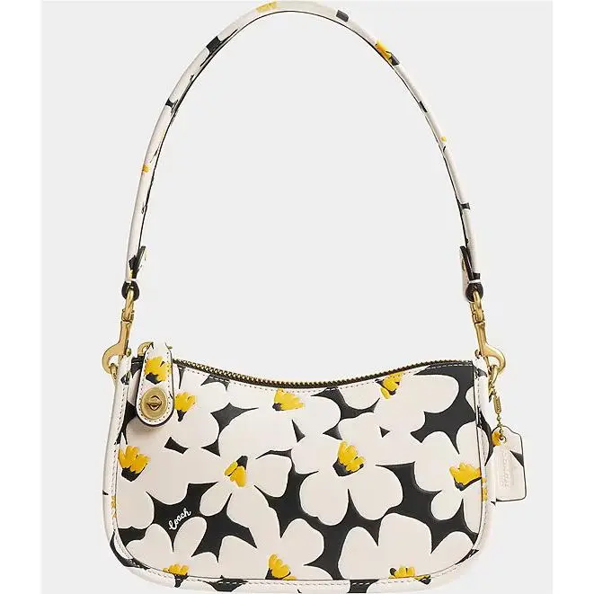 Women` Chalk Multi Floral Print Glovetanned Leather Swinger Bag 20 CR509 by Coach