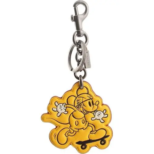 Coach Disney X Mickey Mouse Skateboard Bag Charm Limited F59869 Yellow