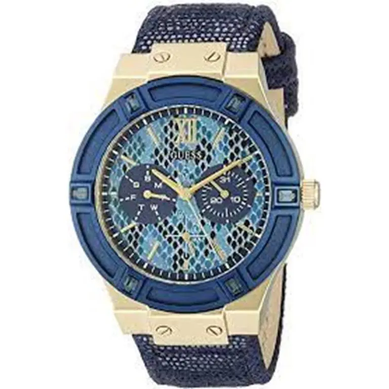 Guess Women`s U0289L3 Iconic Indigo Blue Gold-tone Multi-function Analog Watch