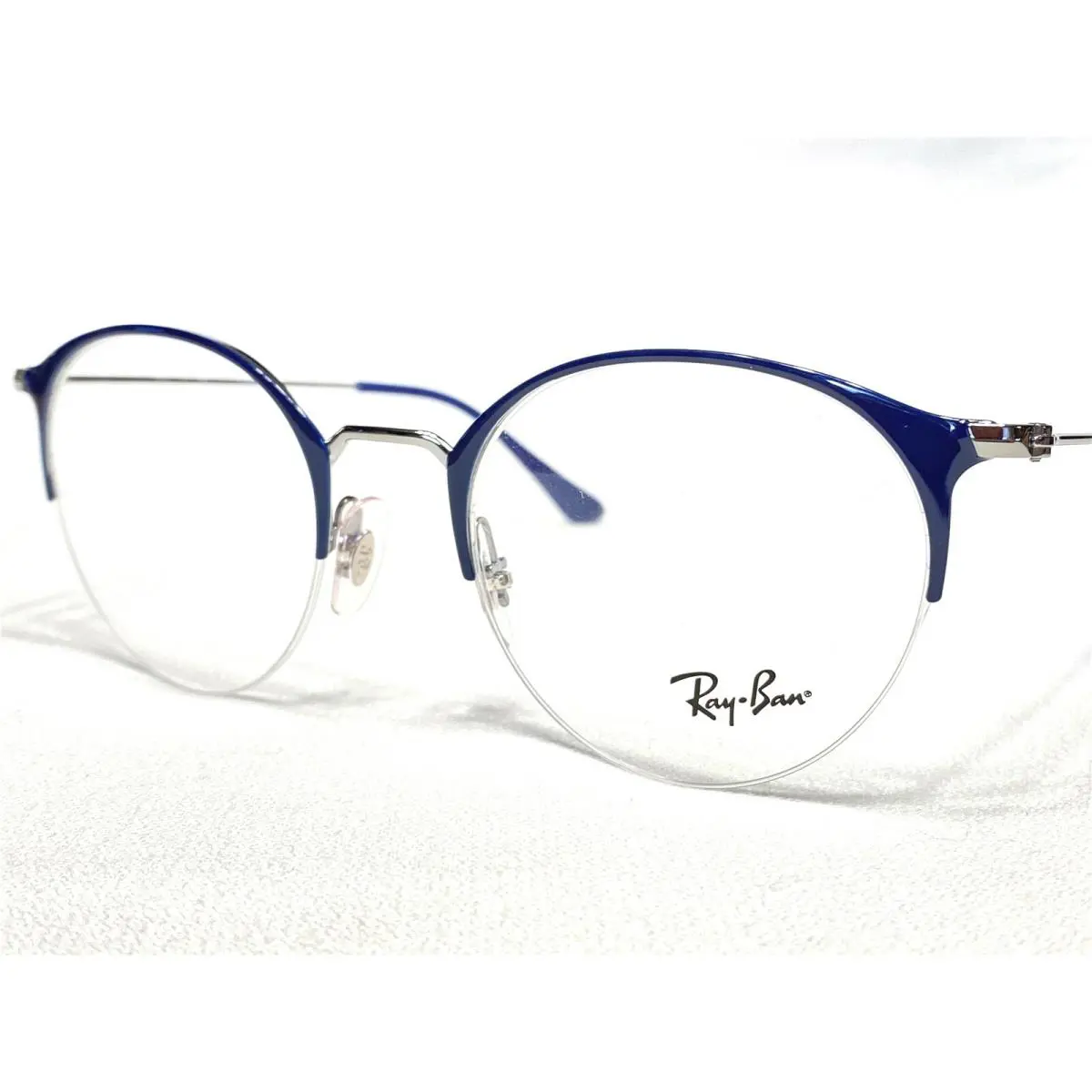 Ray Ban RB3578V 2906 Unisex Blue Round Half Rim Eyeglasses Frames 50/22 145