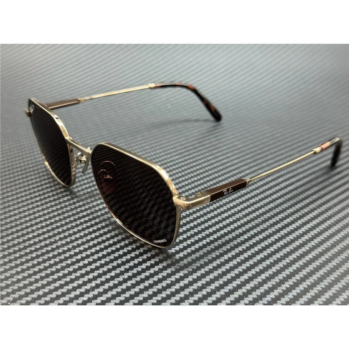 Ray Ban RB8094 9266AF Shiny Light Brown Polarized Titanium 53 mm Sunglasses