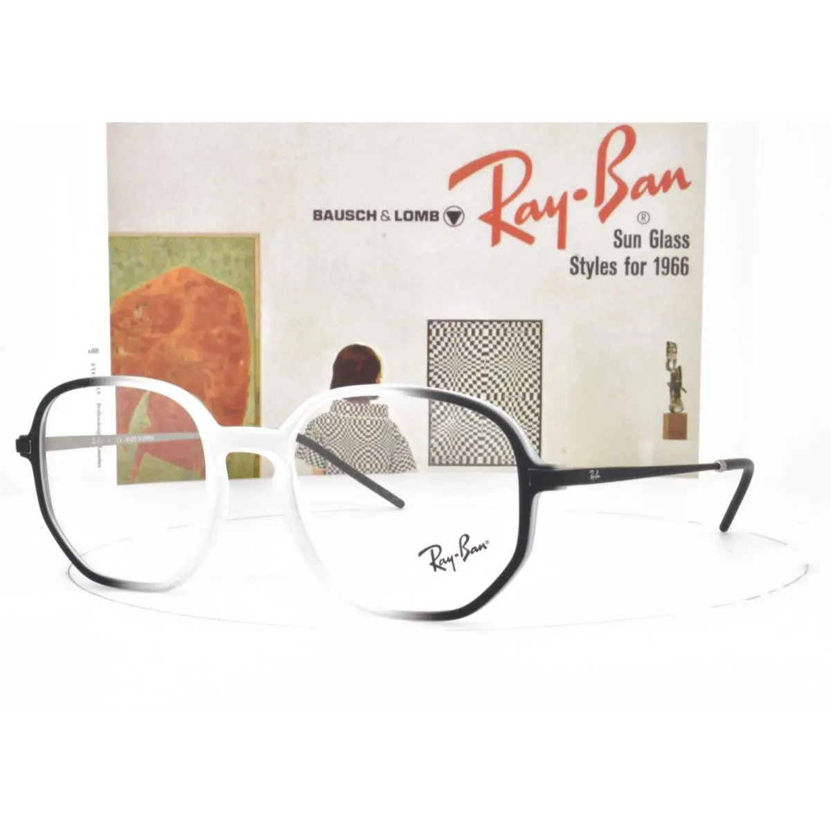 Ray-ban Eyeglasses Frost Clear Black Rubber 52-19-145 7152 5789