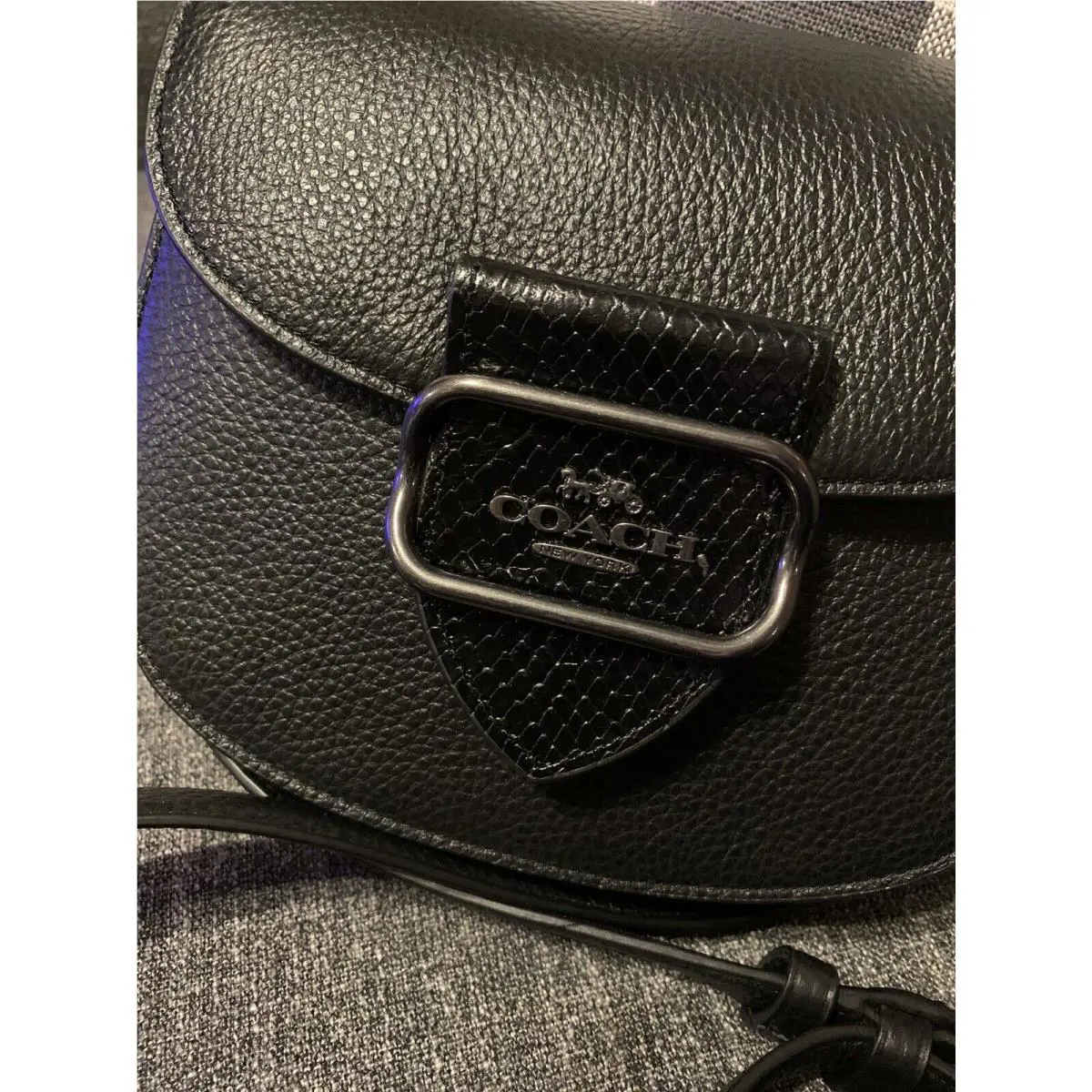 Coach Morgan Saddle Bag Silver Gunmetal Black
