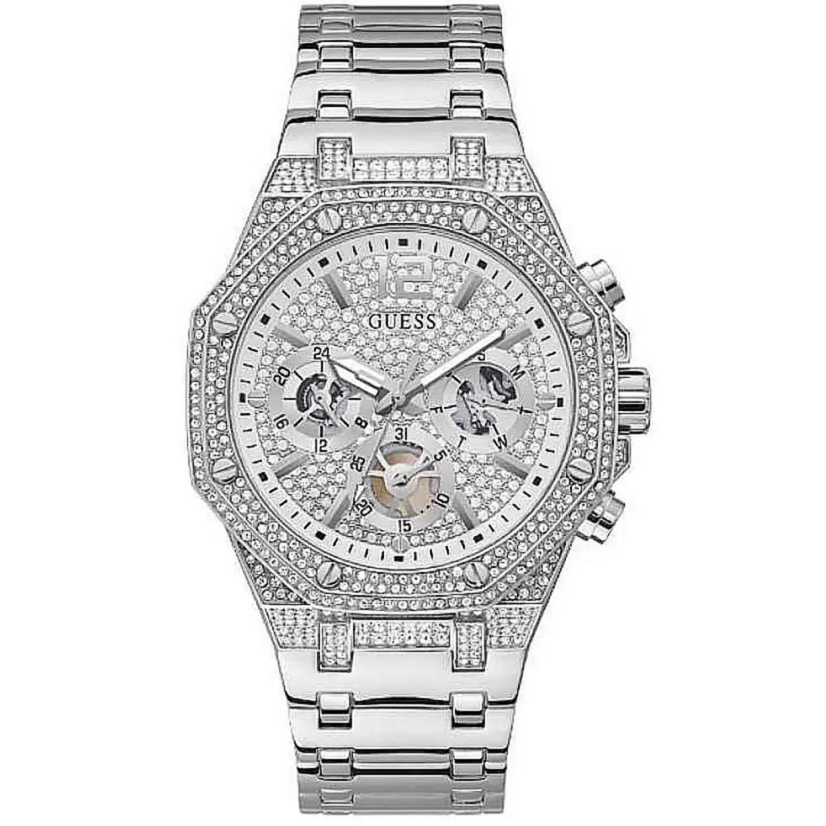 Guess GW0419G1 Men`s Stainless Steel Multifunction Crystallized Watch