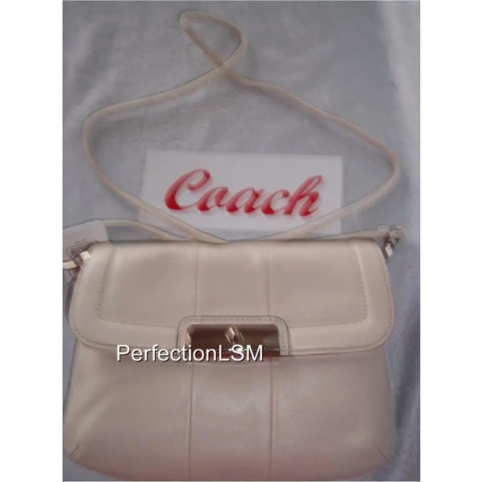 Coach Kristin Leather Petite Crossbody White Mist 45128 Converts to a Clutch