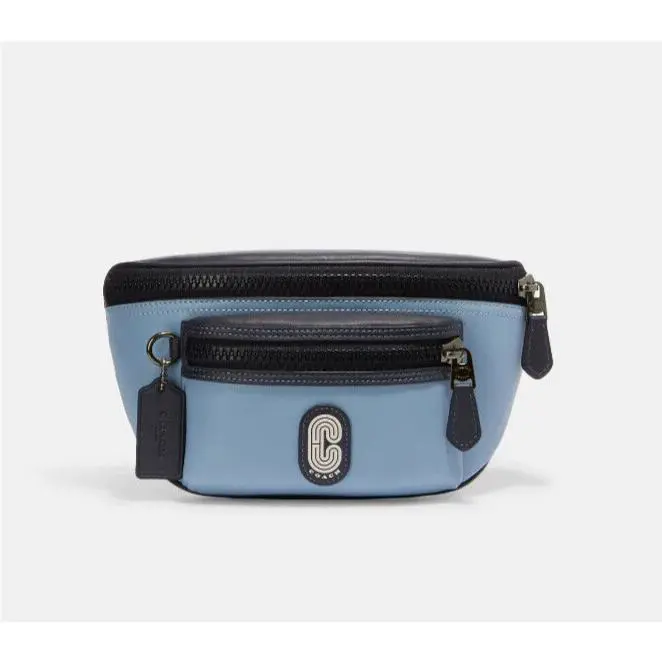 Coach Men’s Black Antique Nickel/midnight Westway Retro Leather Belt Bag CE495