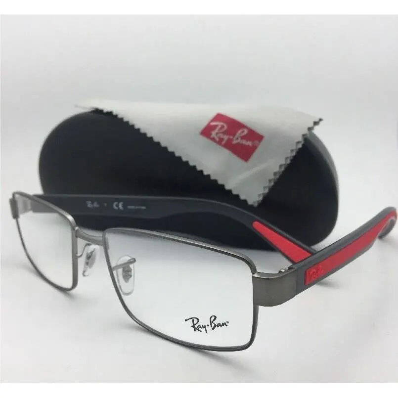 Ray-ban Rx-able Eyeglasses RB 6319 2837 55-17 145 Gunmetal Grey Red Frames