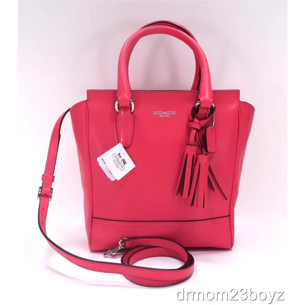 Coach Mini Tanner Leather Crossbody Satchel Purse Pink Scarlet Last