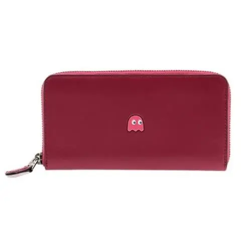 Coach X Signature Pac Man Calf Leather Zip Wallet IN Fuchsia Pink F55736