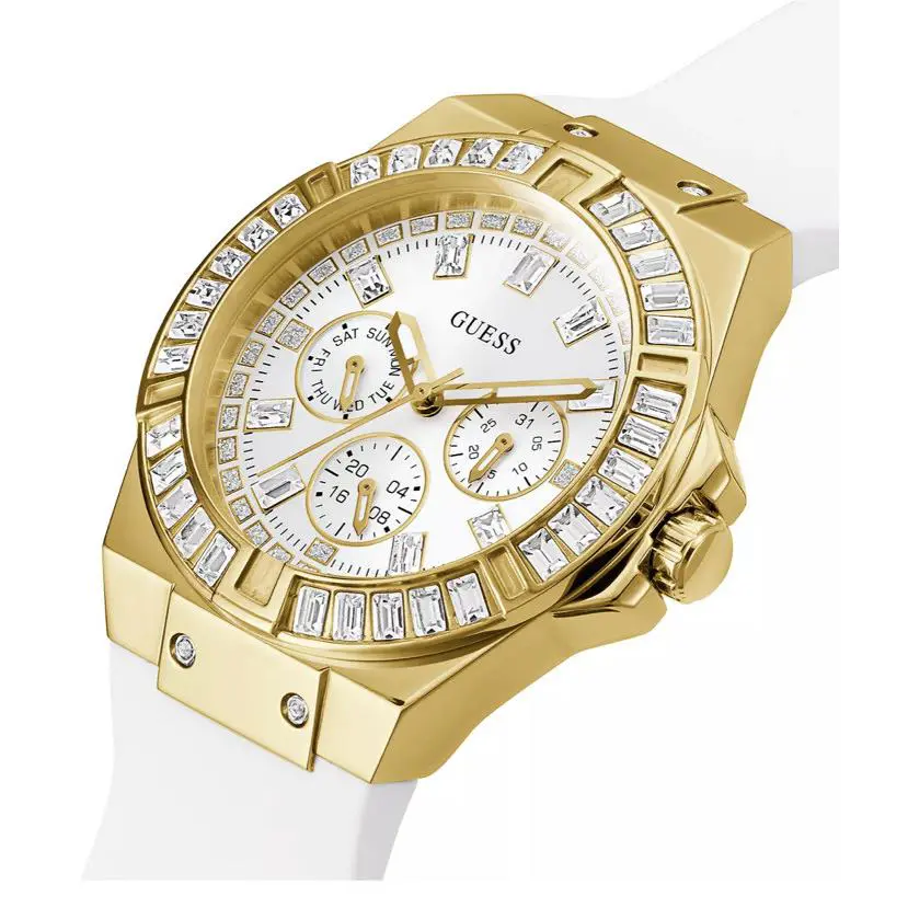 Guess Venus White Gold Ladies Bracelet Watch GW0118L5 - Dial: White, Gold, Band: White, Bezel: Gold