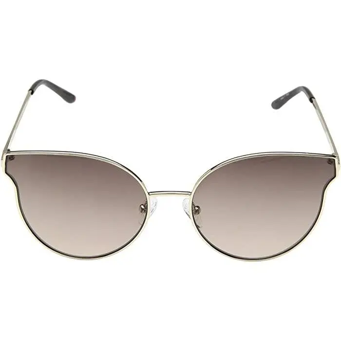 Cat Eye Gold Tone Metal Brown Lens Tort Plastic Tips Sunglasses GF0353 by Guess