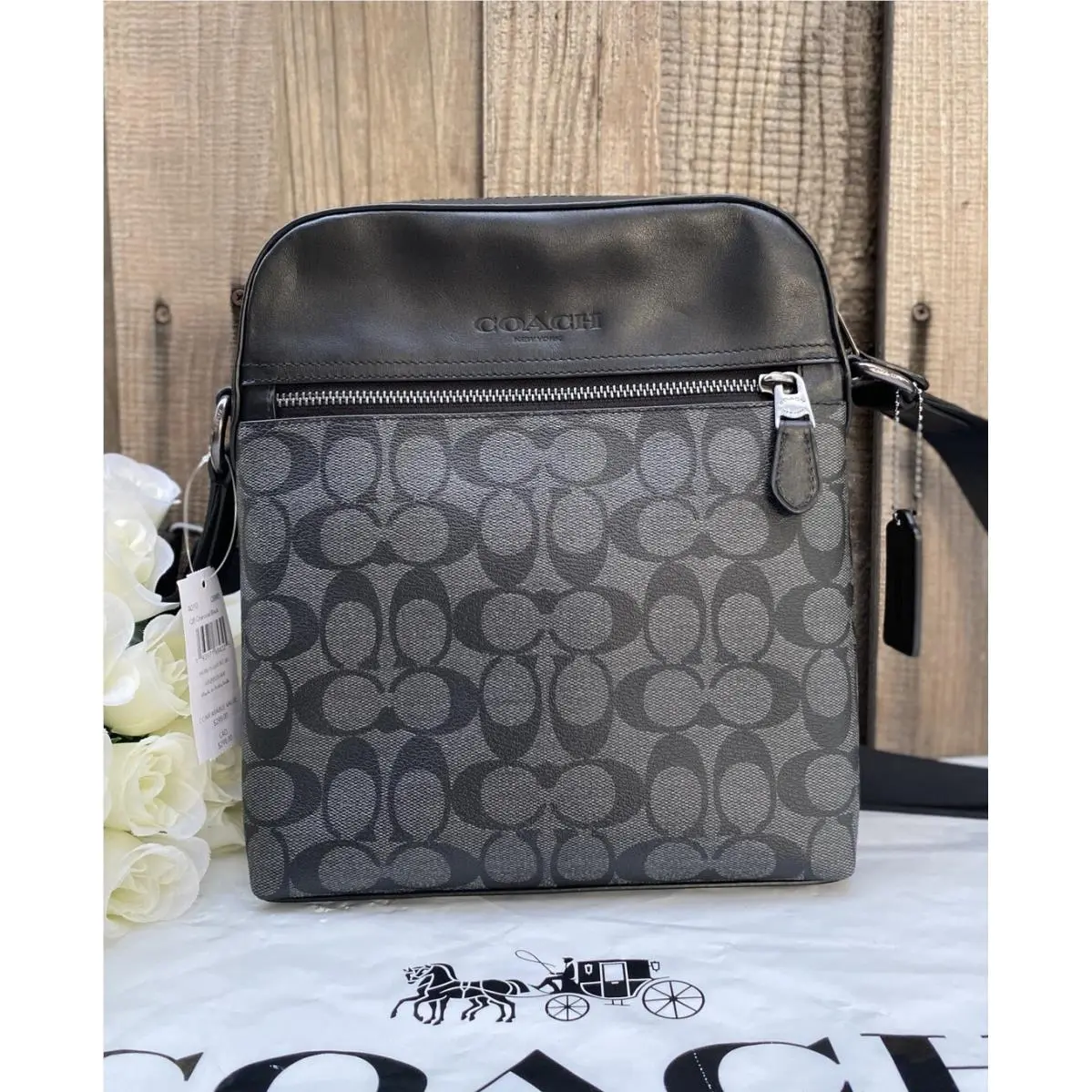 Coach Houston Flight Bag In Signature Canvas For Men - 4010 Black