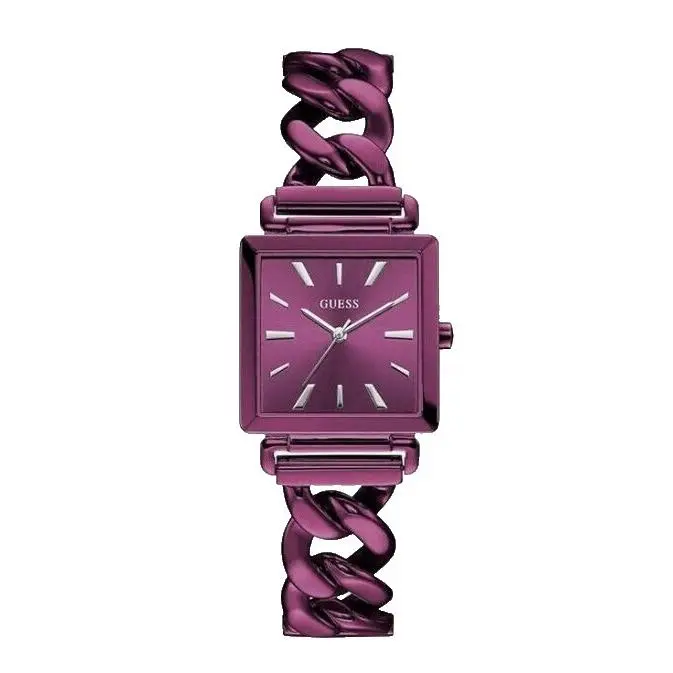 Purple Bracelet 28mm Vanity Maroon Square Women`s Watch W1029L4 by Guess