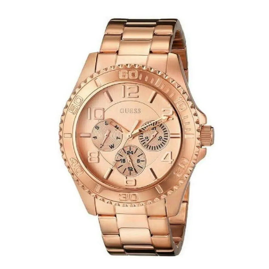 Guess Watch Rose Gold Pink Tone Multifunction Bracelet Watch U0231L4