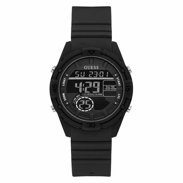 Guess Black Silicone Digital Watch Ladies U1281L2