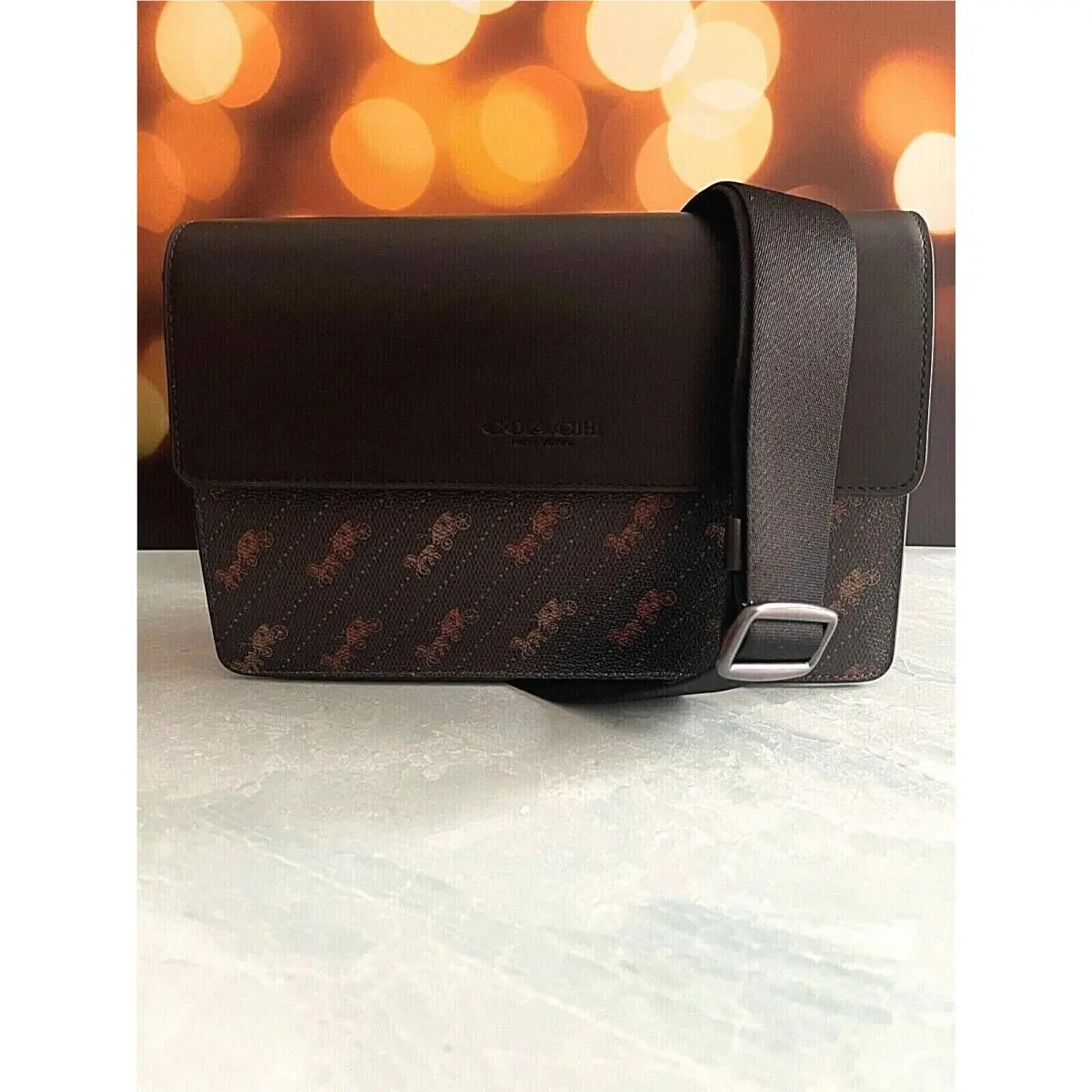 Coach Crossbody with Horse and Carriage Dot Print C6585