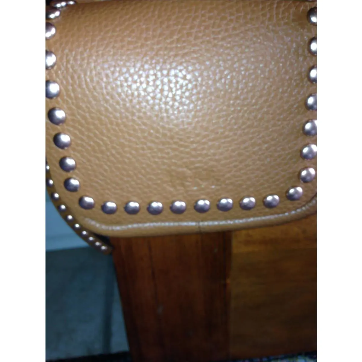 Coach Rivets Dakotah Pebbled Leather Crossbody Messenger Saddle Brown