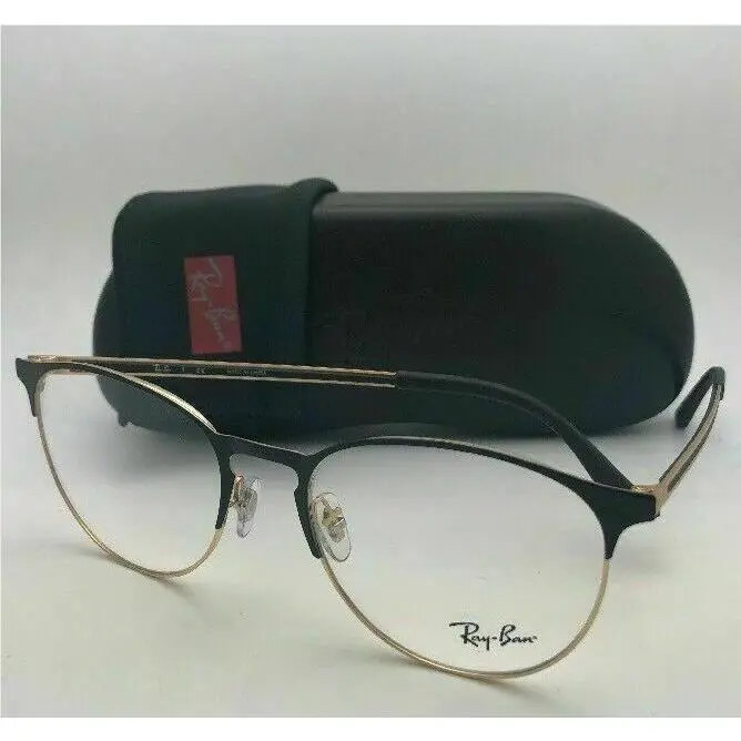Ray-ban Eyeglasses RB 6375 3051 53-18 145 Black Gold Frames w/ Rubber Tips